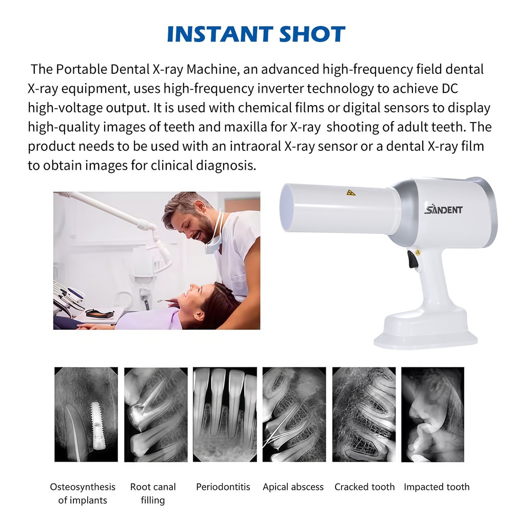 Dental X Mobile Unit System Ray Digital Machine High Frequency with Shield USA