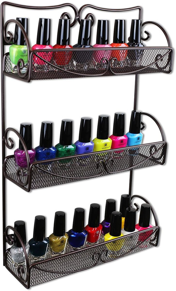3 Tier Wall Mounted Hanging Spice Rack, Bronze