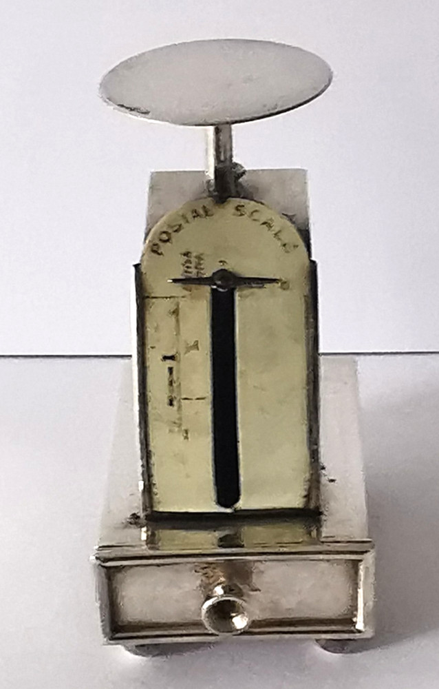 Solid Silver Postal Scales & Double Stamp Box Combi - Birm. 1907.