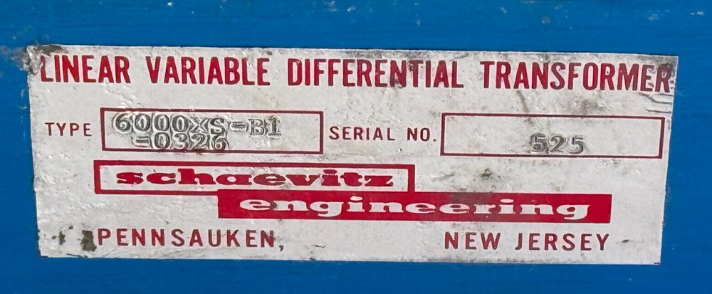 NEW Schaevitz 6000XS-B1-0326 Linear Variable Differential Transformer