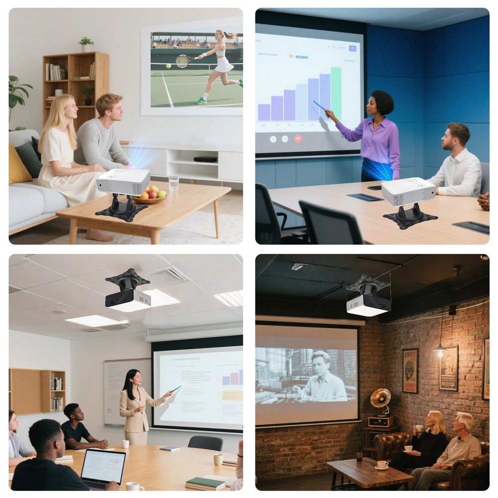 Adjustable Projector Mount 1/4" Screw 360° Rotation Desktop Foldable Holder