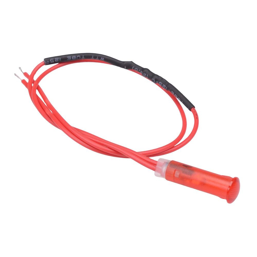 Red 12V Prewired LED 6mm Panel Indicator Light