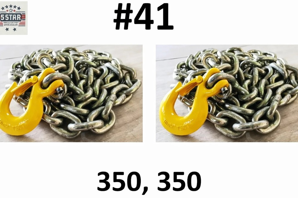 SET#41 - 2 X 11 FEET PULLING CHAINS WITH SLIP HOOK HOOK HEAVY DUTY