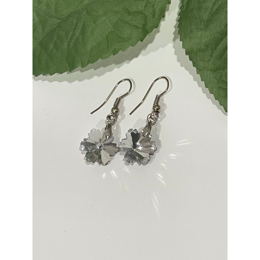 Silver Dangling Snowflakes Style Earrings