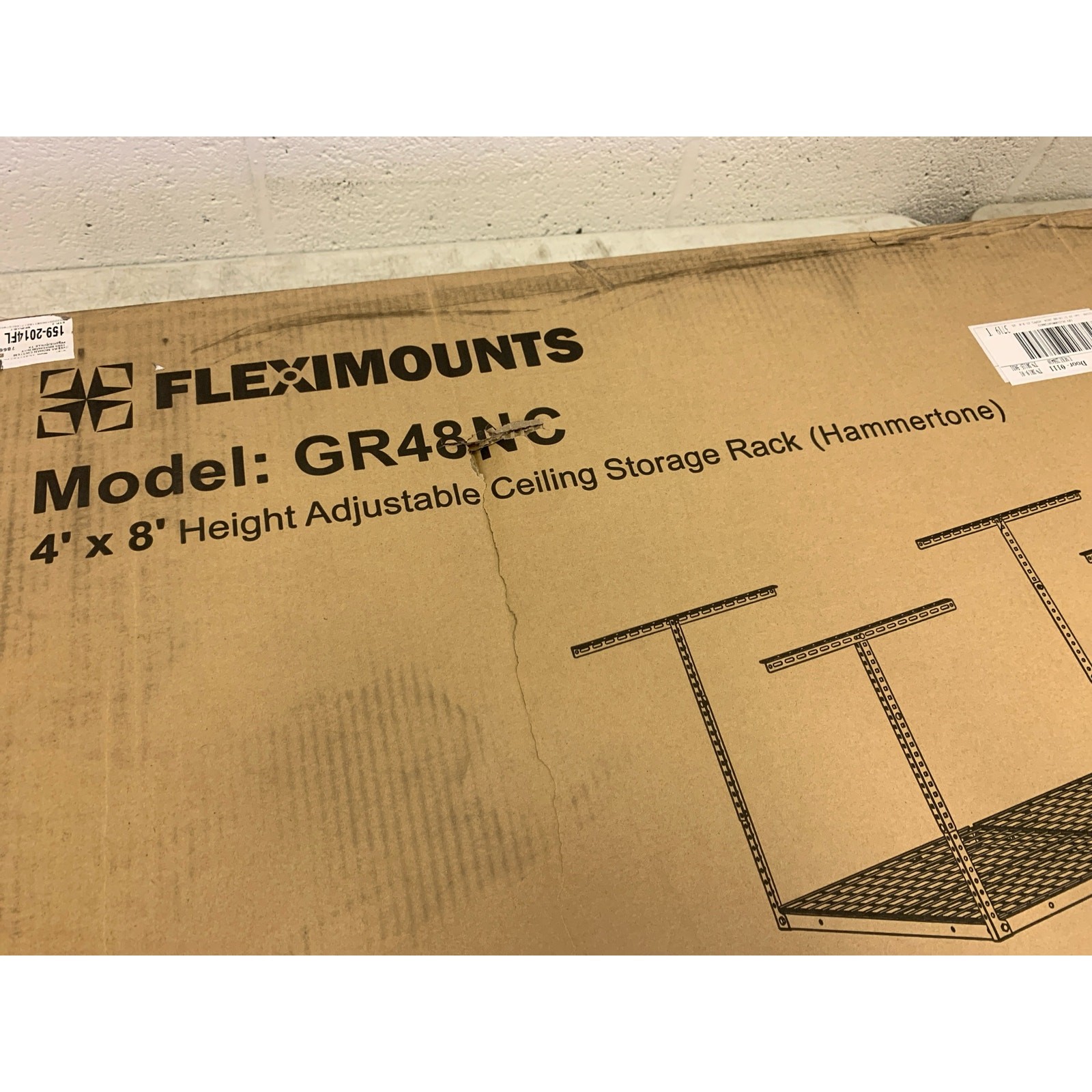 FLEXIMOUNTS 4'X8' Overhead Adjustable Ceiling Storage Rack, Heavy Duty - GR48NC