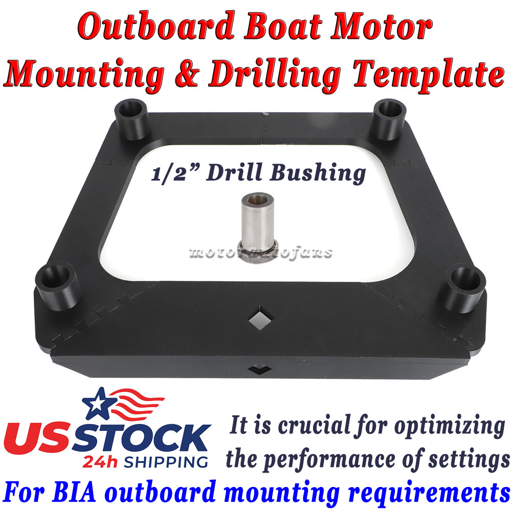 Mounting & Drilling Template For BIA Outboard Boat Motor W/ 1/2” Drill Bushing