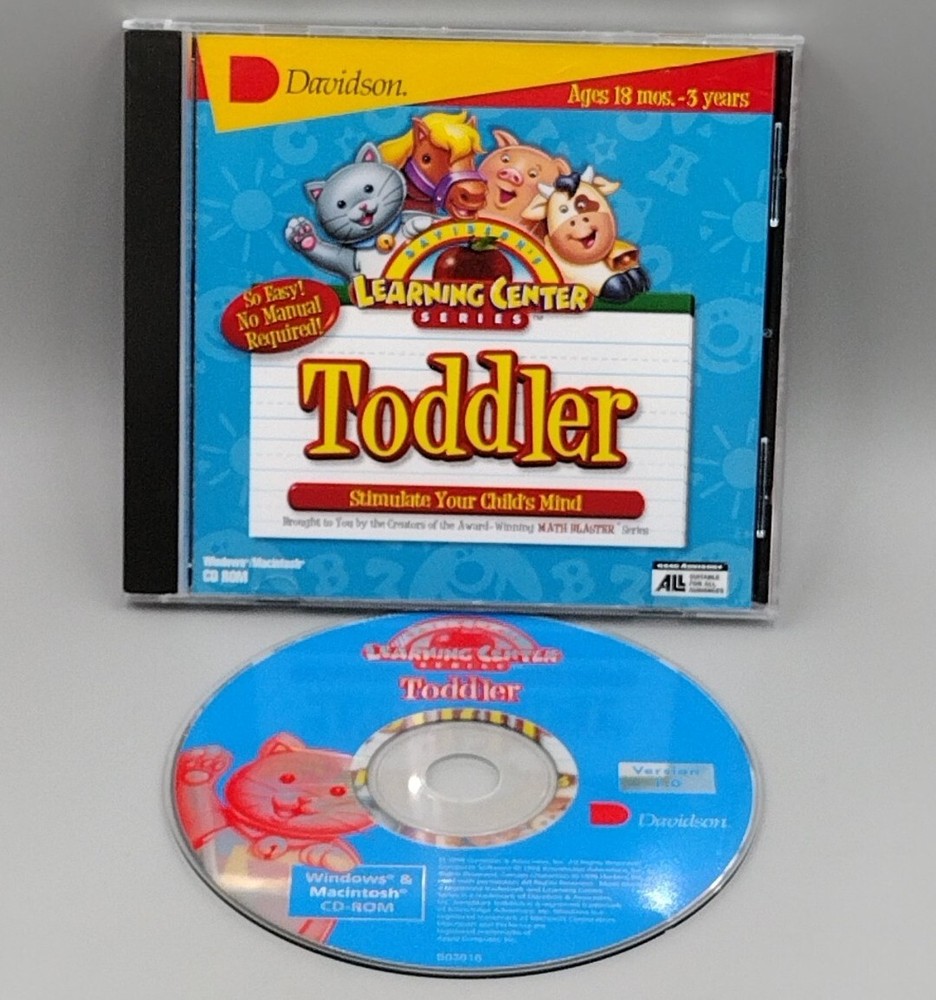 Davidson Learning Center Toddler (PC Windows/Mac) CD ROM - CIB - Works!!