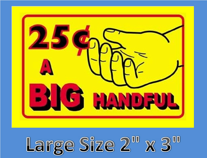 10 BIG HANDFUL Stickers Bulk Vending Labels INSIDE MOUNT