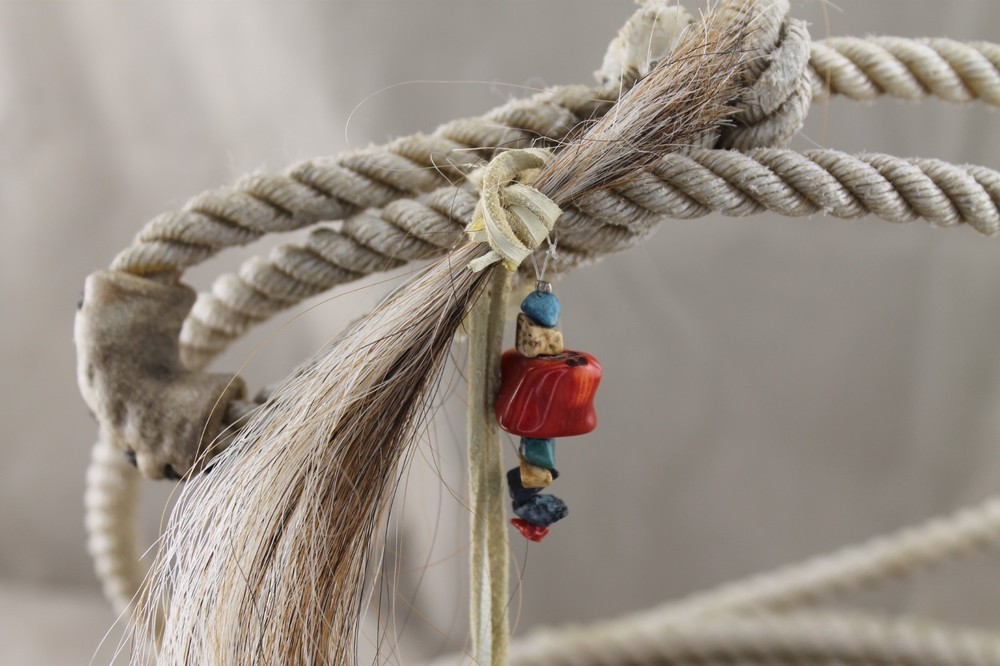 Handmade Lariat Lasso Rope Basket Signed