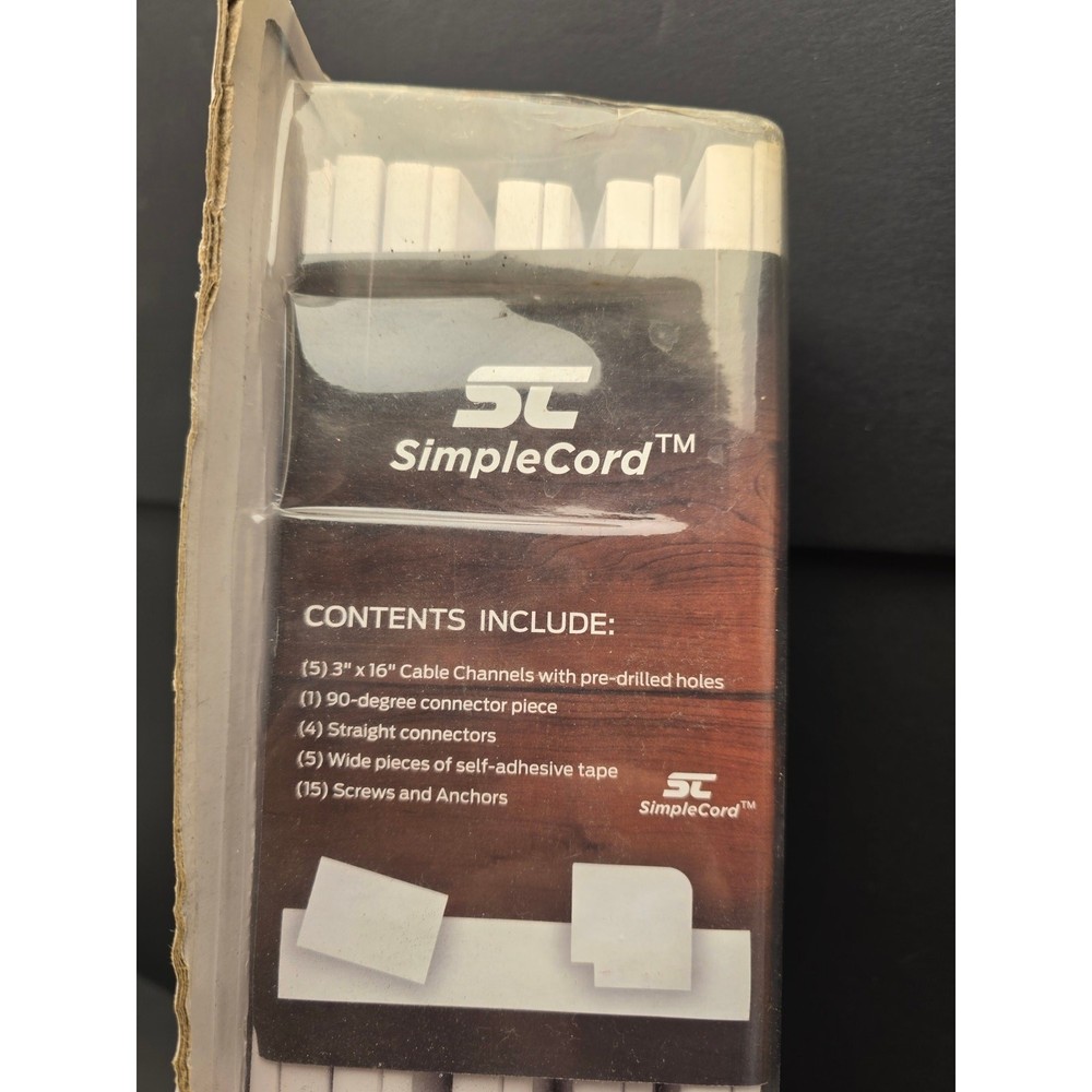 SimpleCord Cable Concealer II White Kit New Unopened Box