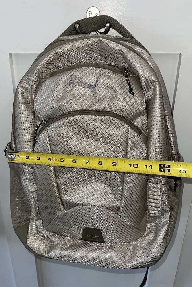Puma Backpack Challenger 2 Tan Pockets Reflective Compression Straps School