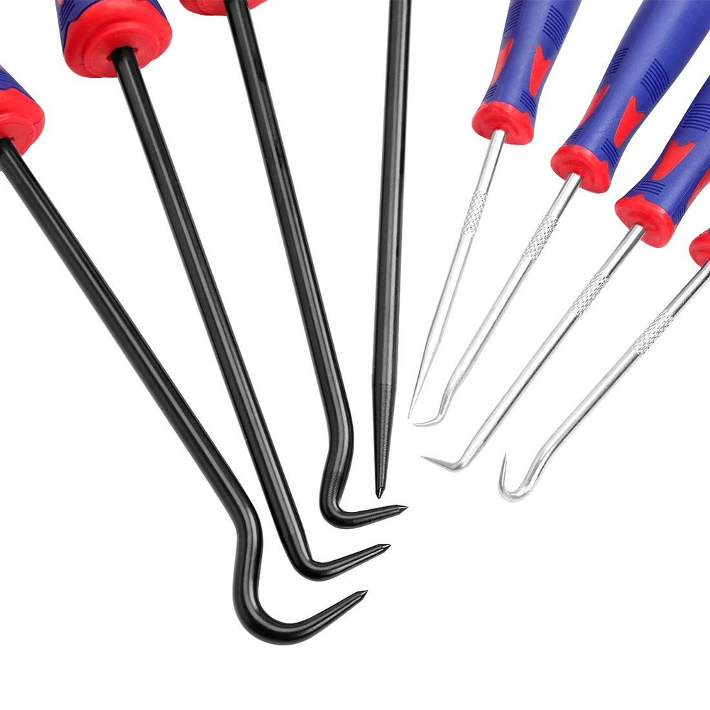 WORKPRO 9Pcs Precision Pick & Hook Set with Scraper, Small, Multicolor
