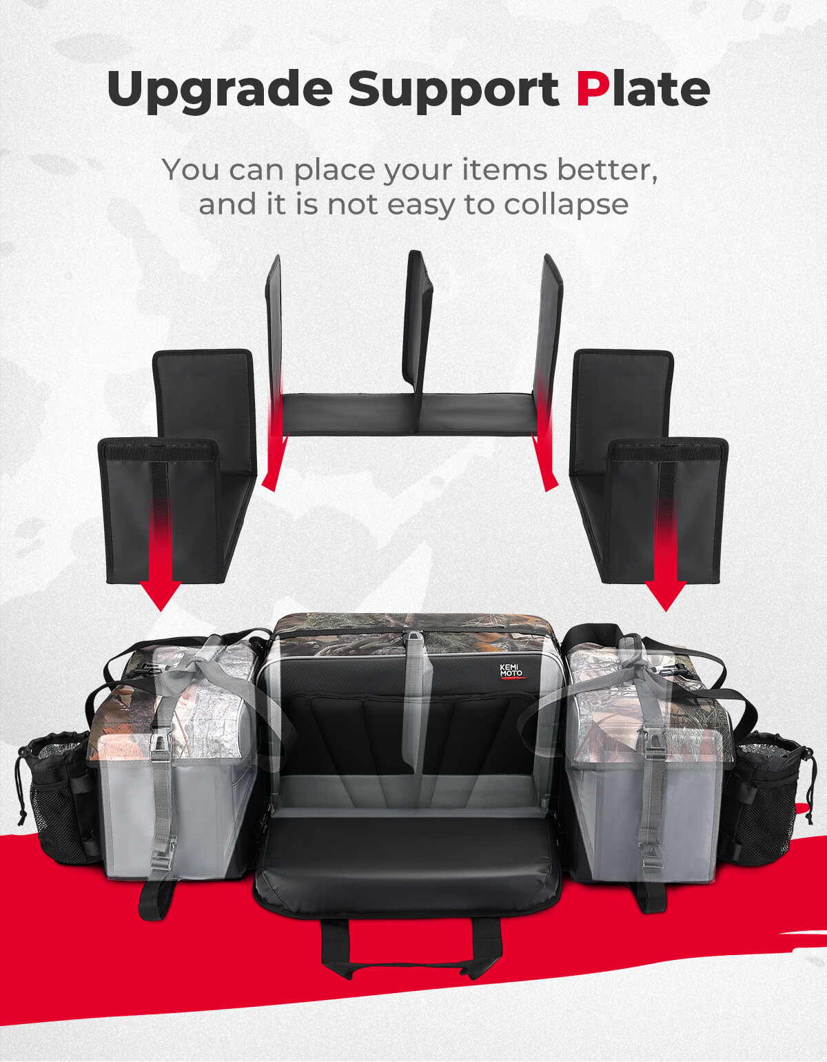 Upgraded ATV Rear Seat Rack Storage Bag w/Cushion Cooler for Polaris Sportsman