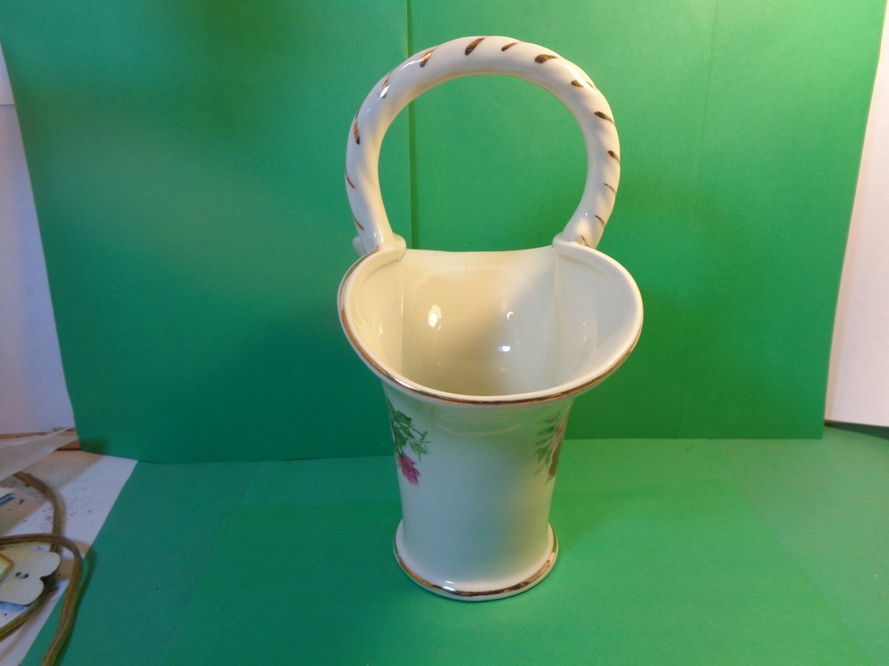 Formalities Floral Pattern Vase w/Handle, Baum Bros.(Used/EUC)