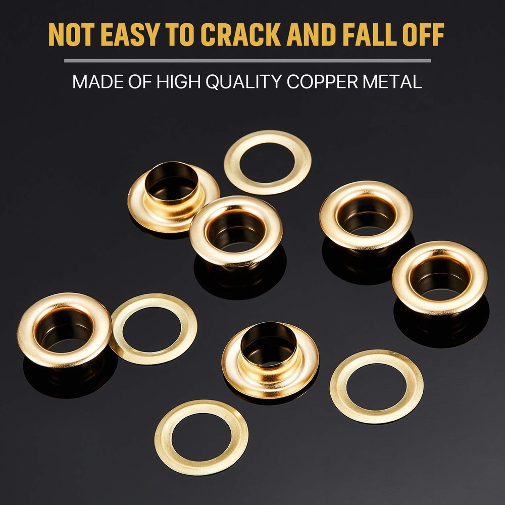 100 Sets Grommet Eyelets Tool Kit Grommet Setting Tool and Eyelets with Setti...