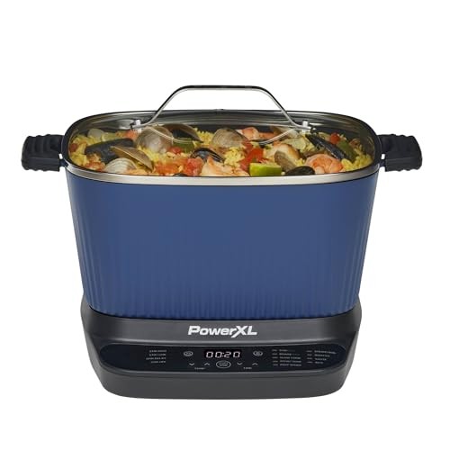 STIRMAX Midnight Blue 7.5 Quart Digital Multi-Cooker with Automatic Paddle to
