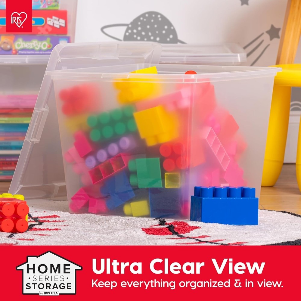 4-Pack Storage Bins with Lids, 36 Quart, Clear Stackable Containers Box Organ...