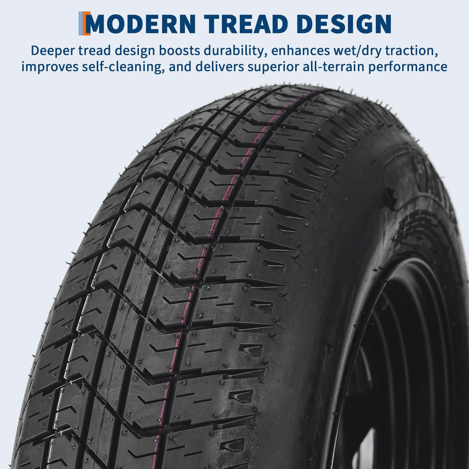 2-Pack Trailer Tire On Rim ST205/75D14 Trailer Tires Black Wheels 5 Lug on 4.5"