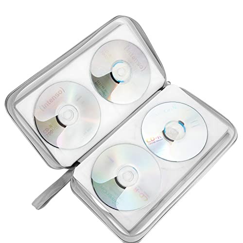 CD Case, DVD Case Holder 96 Capacity Hard Plastic CD DVD Disc Cases White