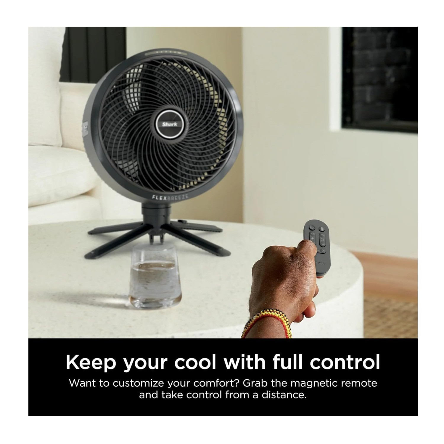 Shark FlexBreeze Indoor Outdoor Fan with Pedestal Base and Remote