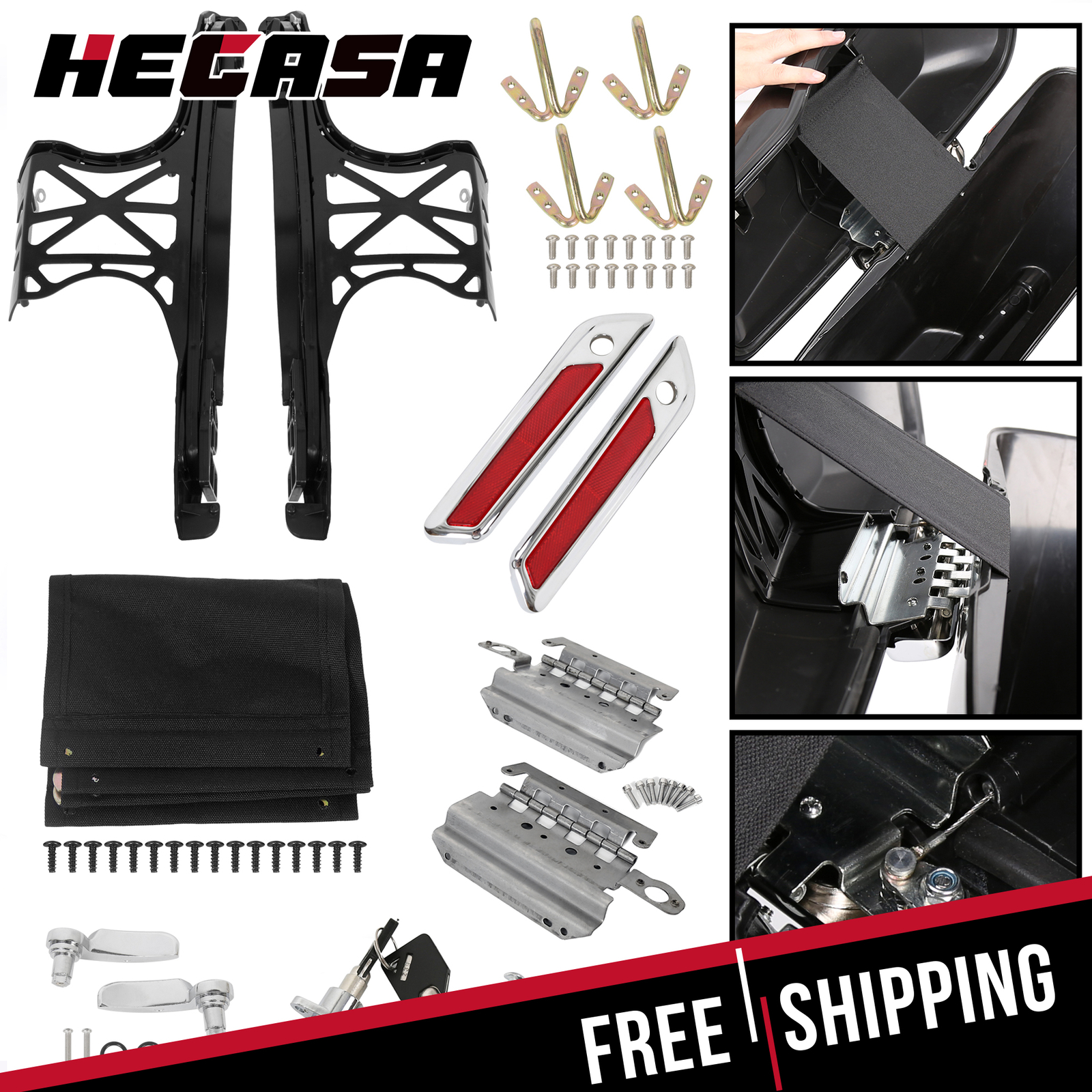 Hard Saddle bags Hardware Latch Hinge Lock Kit For Harley 2014-2023