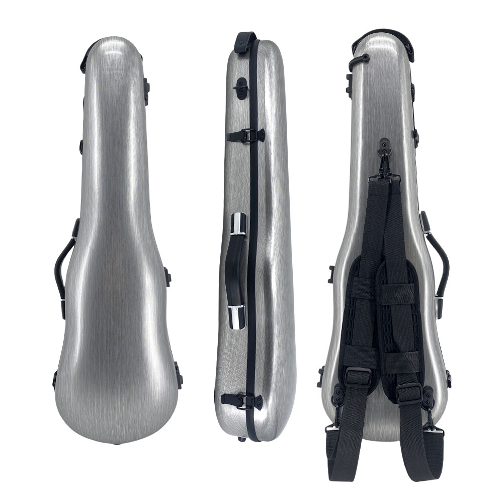 Violin Case 4/4 Full Size Carbon Fiber Hard Shell Adjustable Backstrap Portable
