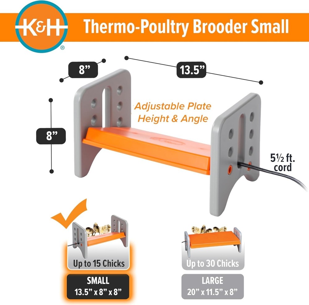 Chicken Brooder Heater for Chicks, Adjustable Heating Plate for 15 Chicks