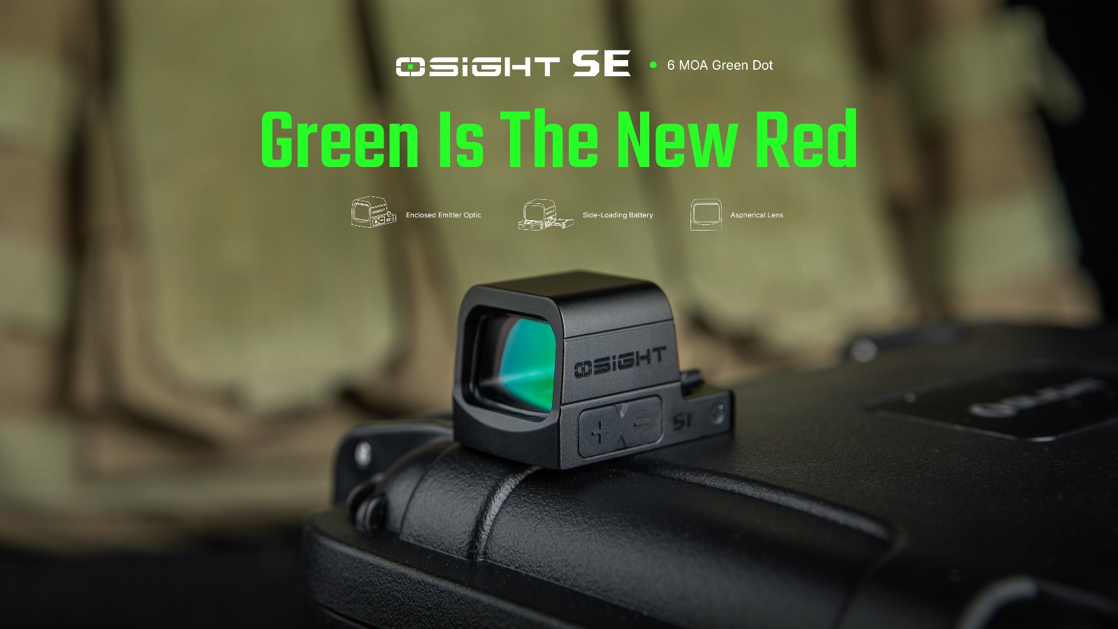 Olight Osight SE RMSc Footprint Enclosed 6 MOA Green Dot Sight