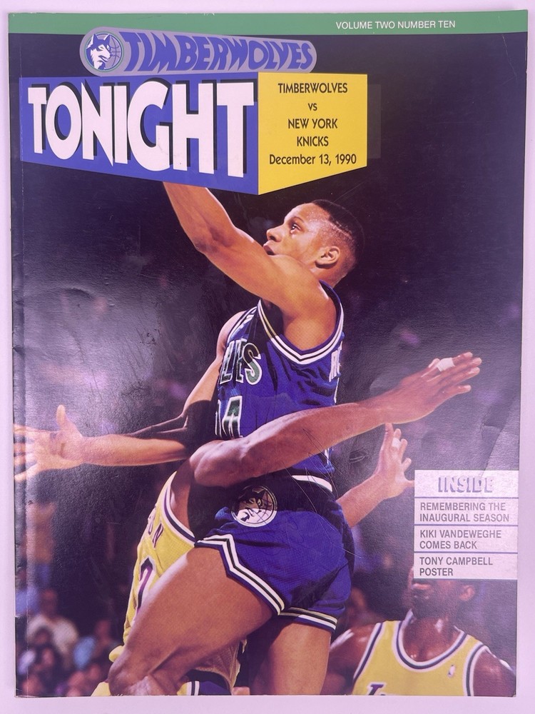 Minnesota Timberwolves Vs New York Nicks Dec. 13 1990 TONIGHT Program