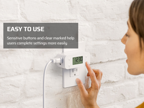 DEWENWILS 2 Pack Digital Timer Outlet 24H Programmable Digital Outlet Timer