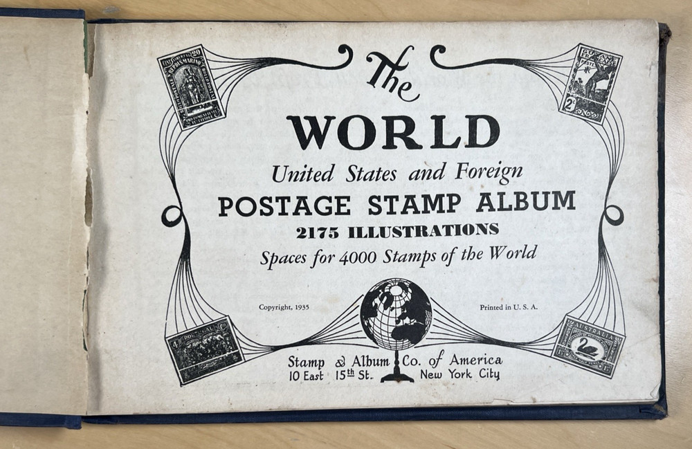 Postage Stamp Album US 1847 & Abyssinia 1894 - Zambesia 1894 & Wurtemberg 1851