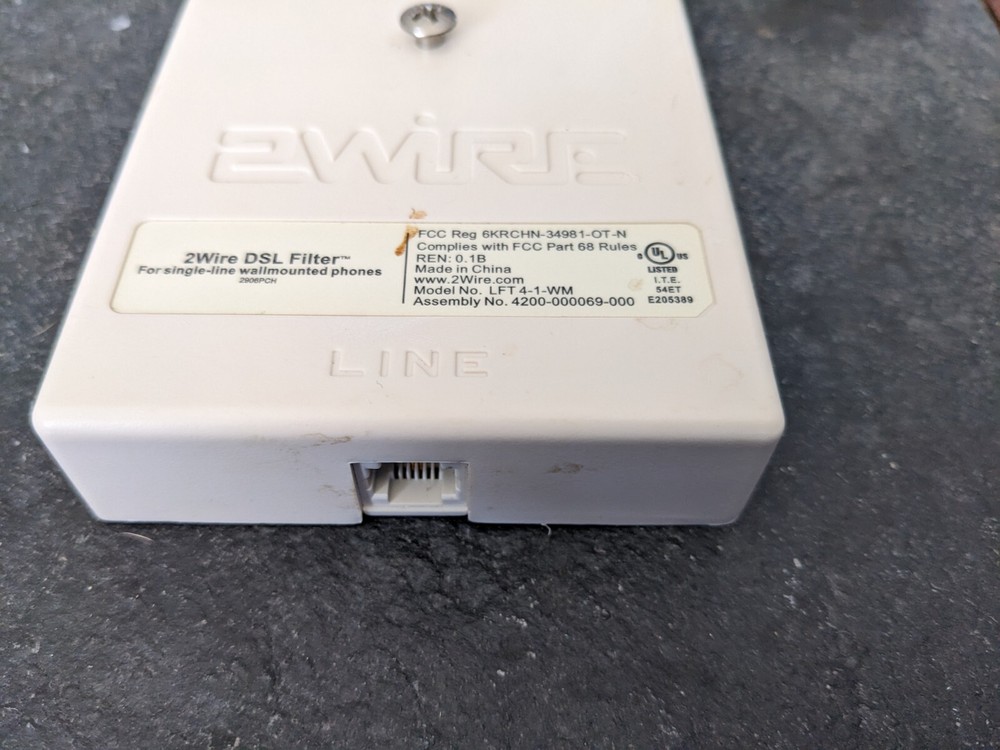 2WIRE DSL FILTER SINGLE-LINE WALL MOUNT