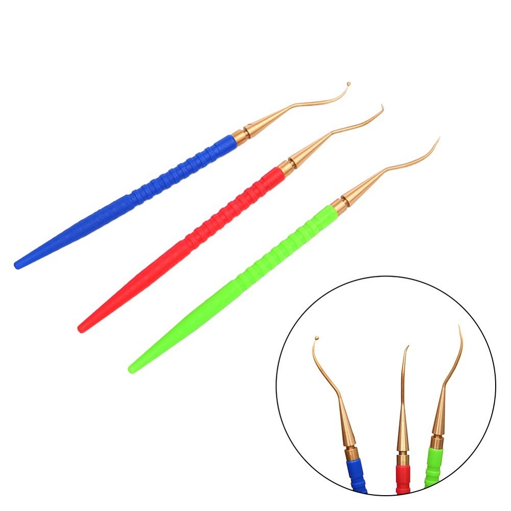 High Grade ORing Remover Tool Brass Pick Hooks Plastic Handle 3Pcs Pack