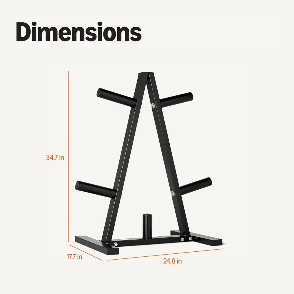 AMAZON BASICS WEIGHT PLATE TREE RACK 300 LBS - BLACK