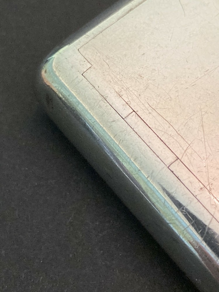 Russian Silver Cigarette Case with Emerald Cabochon by Iosif Marshak