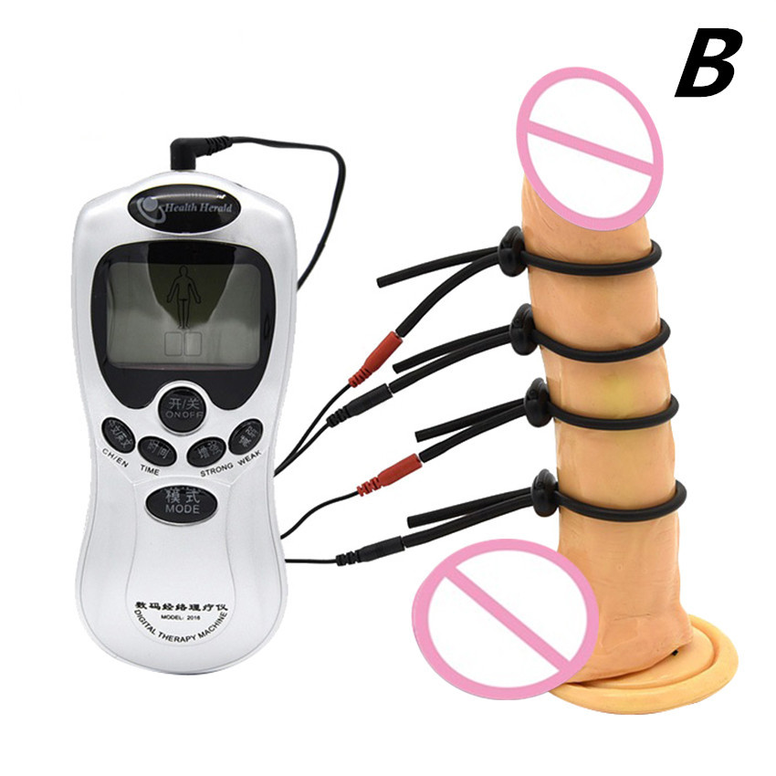 Electtro Shock Ring Physiotherapy Device E Stim Belt Penis Extender Enhancer Kit