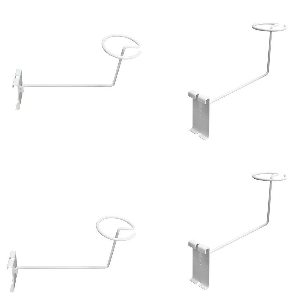 4 Pc White Gridwall Hat Display Hook Single Cap Holder for Wire Grid Panel