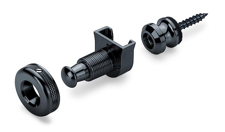14010401 Security Straplocks, Black Chrome