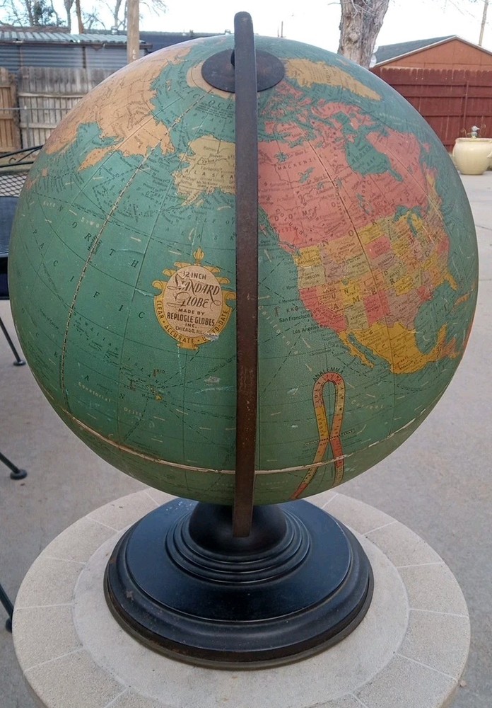 1930-1934 12" Replogle Standard Globe (Manchukuo) Deco