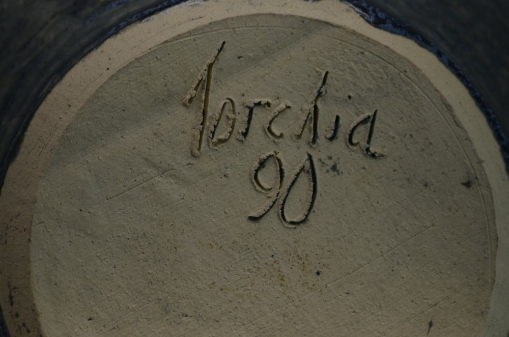 Handcrafted Pottery Vase signed by Torchia