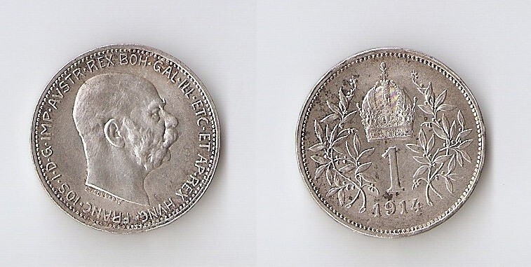 AUSTRIA 1 CORONA 1914 UNC!!!