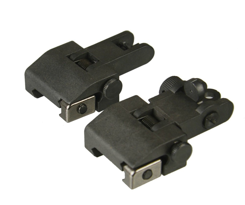 High Strength Polymer Front Rear Flip Up Rapid Transition Backup Sight