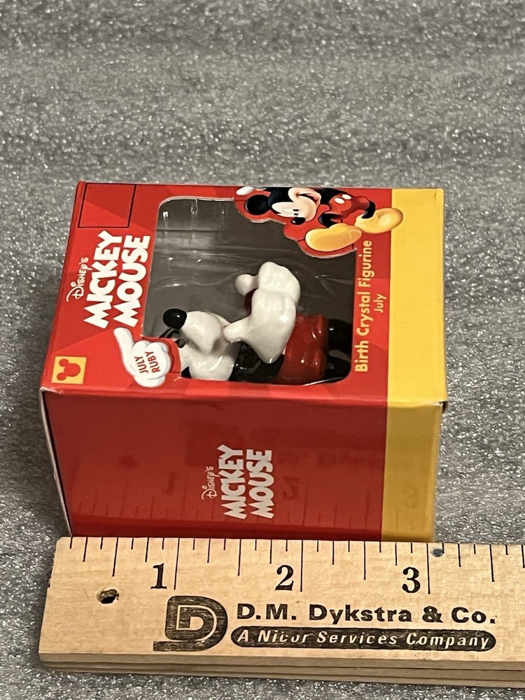 ENESCO MICKEY MOUSE July Ruby BIRTH CRYSTAL FIGURINE NIB
