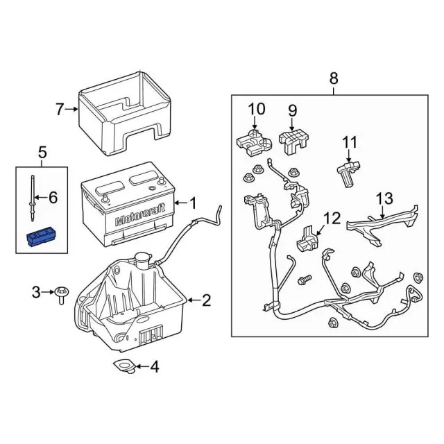 Genuine Ford Battery Hold Down 6F2Z10756A