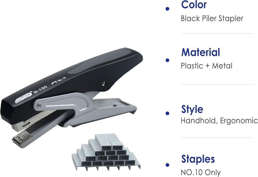 Heavy Duty Handheld Plier Stapler Set with One-Touch Loading for Office Home