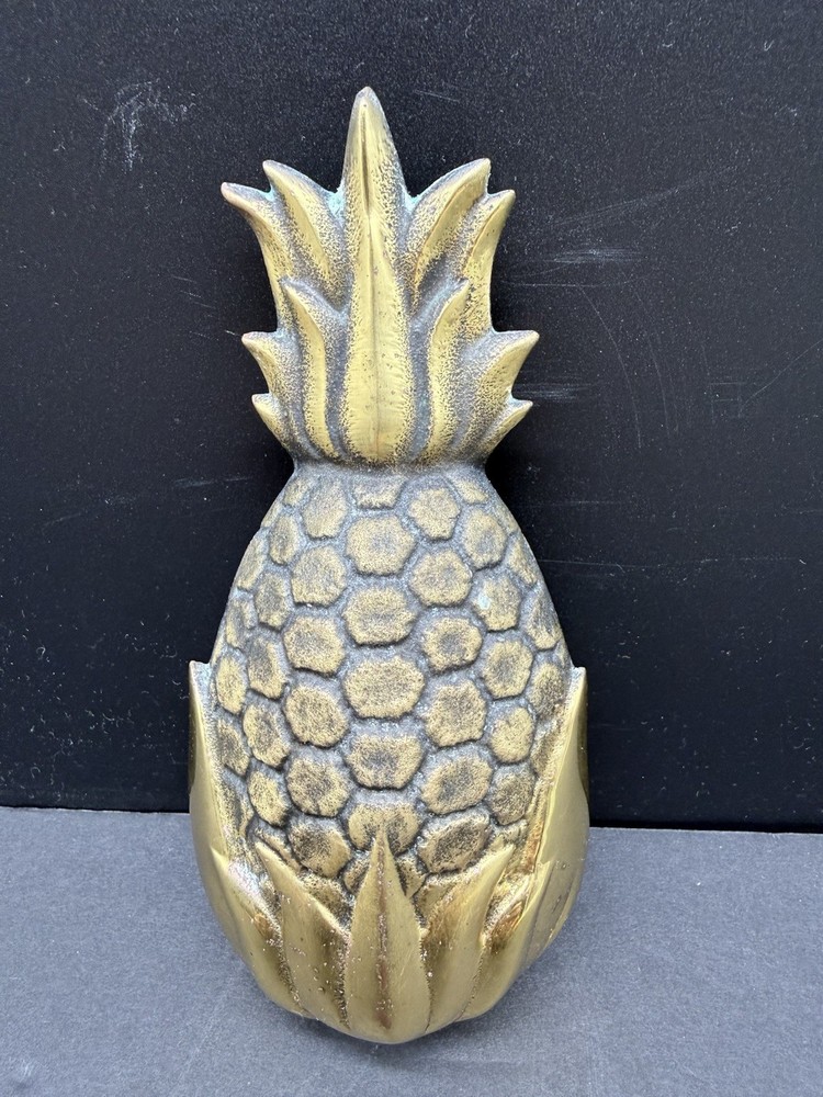 Vintage Solid Brass Pineapple Door Knocker Signed M. Healy '97 Premium Heavy