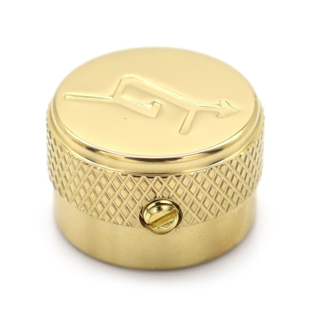 4Pcs Metal Guitar Knobs Gretsch 'G' Arrow Logo Knobs Gold with Flat Screwdriver