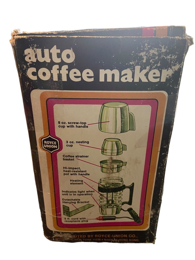 Vintage Royce Union Auto Coffee Maker RARE Lighter Plug-in Untested EUC