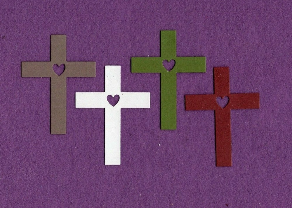 CROSS with heart Jesus Easter die cuts scrapbook cards