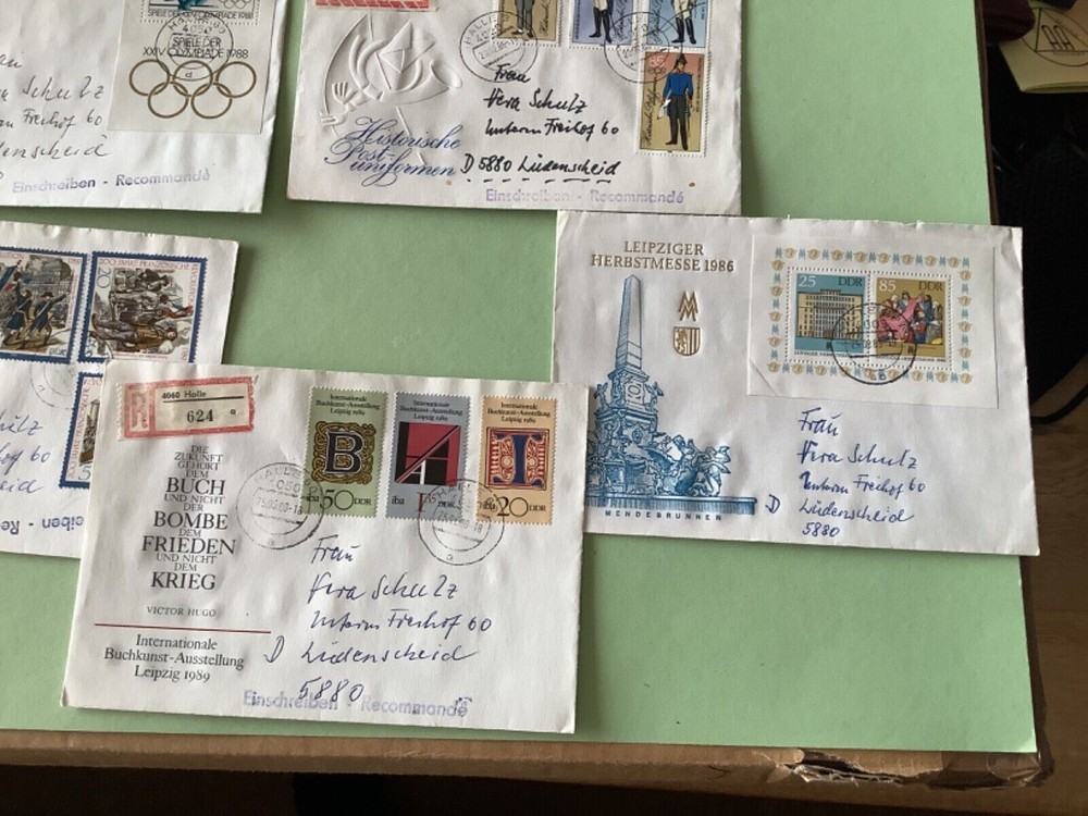 German Democratic Republic postal stamps covers 10 items Ref A1454